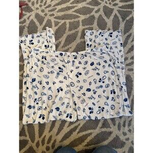 Coastal Cowgirl Italian Summer Colsie Target Ribbed White and Blue Pajama Pants